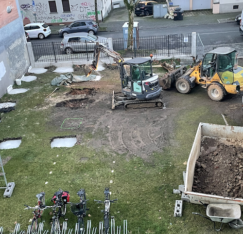 Bau Fahrradhaus 1. Woche