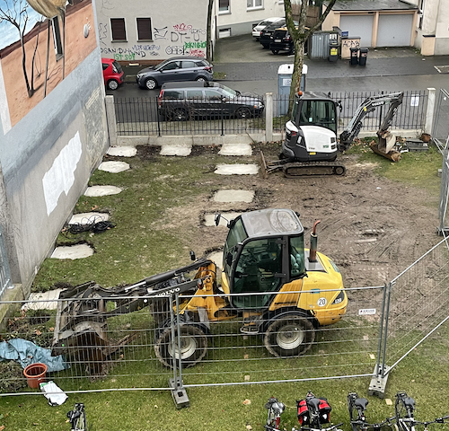 Bau Fahrradhaus 1. Woche